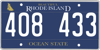 RI license plate 408433