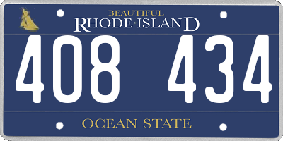 RI license plate 408434