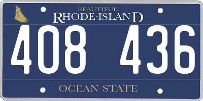 RI license plate 408436