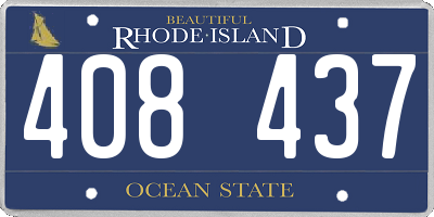 RI license plate 408437