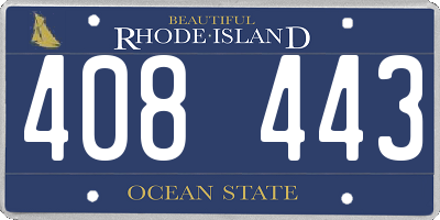 RI license plate 408443