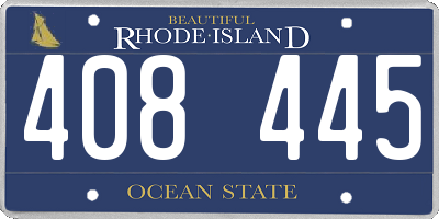 RI license plate 408445