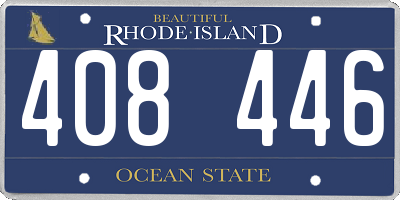 RI license plate 408446