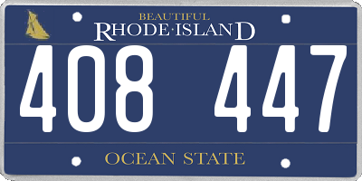 RI license plate 408447