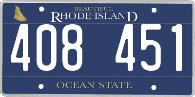 RI license plate 408451