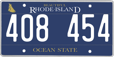 RI license plate 408454