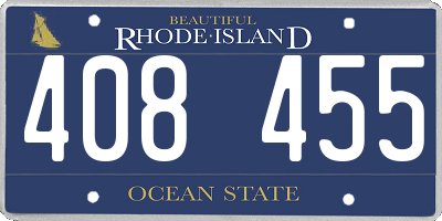 RI license plate 408455
