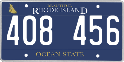 RI license plate 408456
