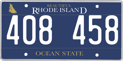 RI license plate 408458