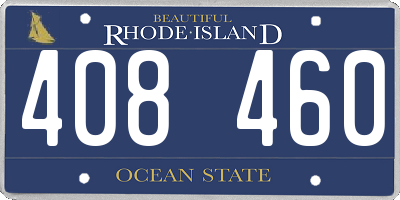 RI license plate 408460