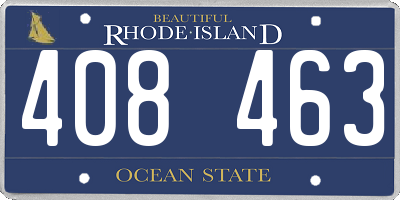 RI license plate 408463