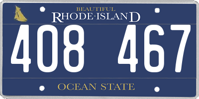 RI license plate 408467