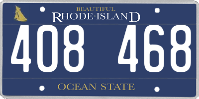 RI license plate 408468