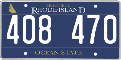 RI license plate 408470