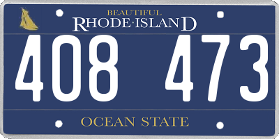 RI license plate 408473