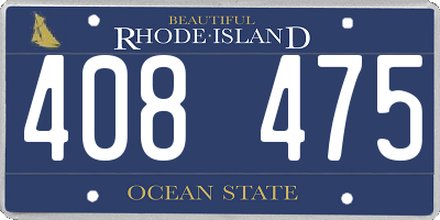 RI license plate 408475