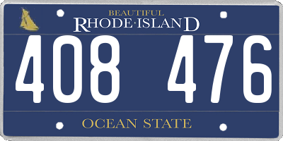 RI license plate 408476