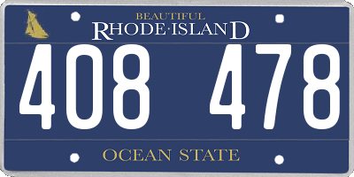 RI license plate 408478