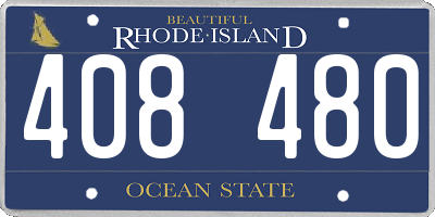 RI license plate 408480