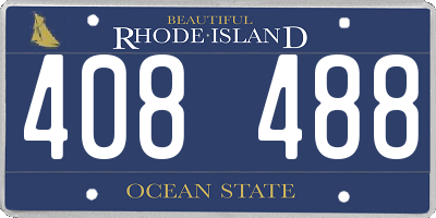 RI license plate 408488