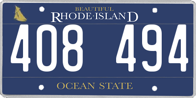 RI license plate 408494