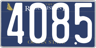 RI license plate 4085