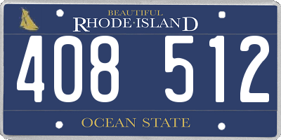 RI license plate 408512