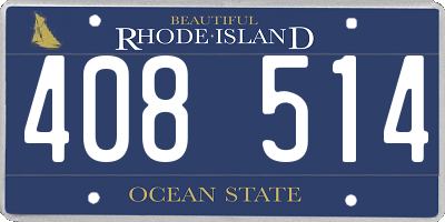 RI license plate 408514