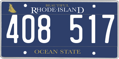 RI license plate 408517