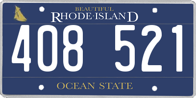 RI license plate 408521