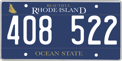 RI license plate 408522
