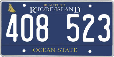 RI license plate 408523