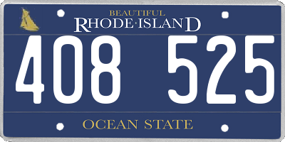 RI license plate 408525