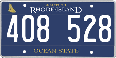 RI license plate 408528