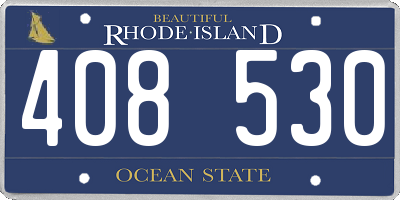 RI license plate 408530