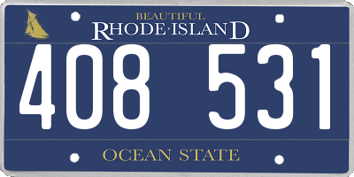 RI license plate 408531