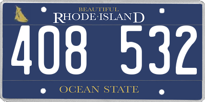 RI license plate 408532