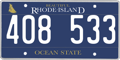 RI license plate 408533
