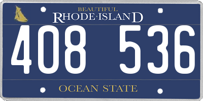 RI license plate 408536