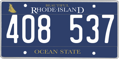 RI license plate 408537