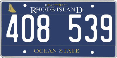 RI license plate 408539