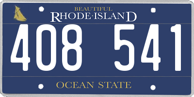 RI license plate 408541