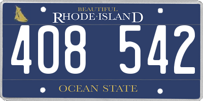 RI license plate 408542