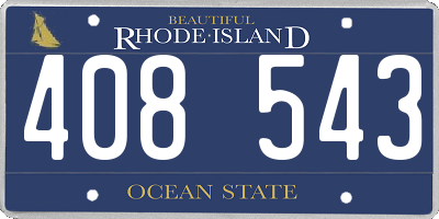 RI license plate 408543
