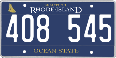 RI license plate 408545