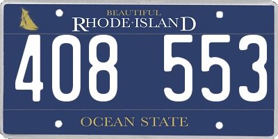 RI license plate 408553