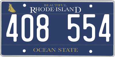 RI license plate 408554
