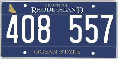 RI license plate 408557