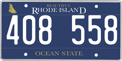 RI license plate 408558