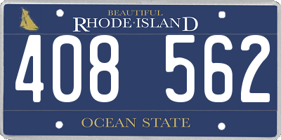 RI license plate 408562